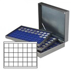 Münzkassette, Nera XL - 3 Tableaus - für 60 Kapseln (50x50 mm)  - Schwarz/Schwarz - Abm. 310x255x82 mm. ■ per Stk.