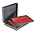 Münzkassette, Nera XL - 3 Tableaus - Fach abm:  Ø 25,75 mm.  (162 Stk) - Schwarz/Rot - Abm. 310x255x82 mm. ■ per Stk.
