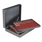 Coffret Numismatique, Nera XL - 3 Plateaux - dim. du compartiment:  Ø 25,75 mm. (162 pc.)   - Noir/Rouge de vin - dim. 310x255x82 mm. ■ par pc.