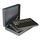Coffret Numismatique, Nera XL - 3 Plateaux - dim. du compartiment:  Ø 25,75 mm. (162 pc.)   - Noir/Noir dim. 310x255x82 mm. ■ par pc.
