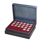 Coffret Numismatique, Nera XL - 3 Plateaux - dim. du compartiment:  Ø 34 mm. (90 pc.)   - Noir/Rouge de vin - dim. 310x255x82 mm. ■ par pc.
