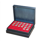 Coffret Numismatique, Nera XL - 3 Plateaux - dim. du compartiment:  Ø 34 mm. (90 pc.)   - Noir/Rouge  - dim. 310x255x82 mm. ■ par pc.