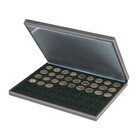 Coffret Numismatique, Nera M - dim. du compartiment:  Ø 25,75 mm. (54 pc.)   - Noir/Noir dim. 298X243X35 mm. ■ par pc.