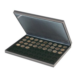 Coffret Numismatique, Nera M- dim. du compartiment:  Ø 25,75 mm. (54pc.)