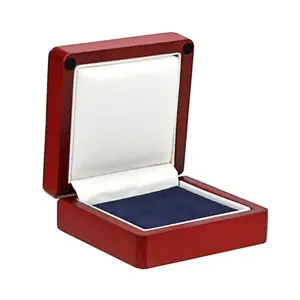 Coin Box , Elegance, Mini - Moldable foam - suitable up to Max Ø 60 mm. Mahogany color with blue interior - dim: 78 x 78 x 37 mm.