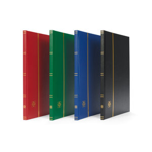 Classeur A5, 32 pages (Noir) - 6 bandes - Bleu - série Basic, Simili-cuir - dim: 170 x225 x 30 mm.