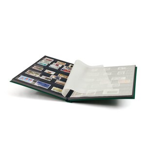 Insteekalbum A4, 16 bladzijden (Zwart) - 9 stroken - Groen - serie Basic, Kunstleder