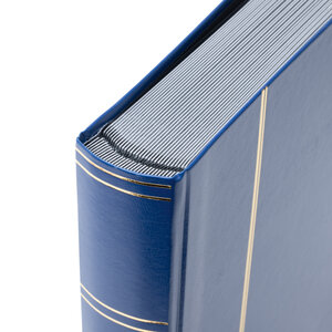 Insteekalbum A4, 64 bladzijden (Zwart) - 9 stroken - Blauw - serie Basic, Kunstleder