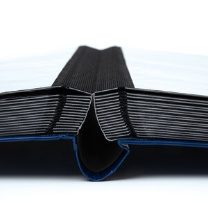 Classeur A4, 64 pages (Noir) - 9 bandes - Bleu - série Basic, Simili-cuir