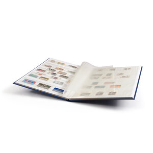 Insteekalbum A4, 16 bladzijden (Wit) - 9 stroken - Blauw - serie Basic, Kunstleder