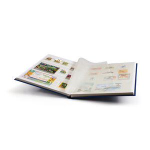 Stockalbum A4, 32 pages (White) - 9 strips - Blue - series Basic, Leatherette