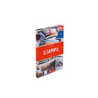 Classeur A5, 32 pages (Blanc) - 6 bandes - Rouge - série Stamps, impression multicolore - dim: 230 x 305 x 50 ■ par pc.