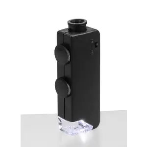 Zoom Microscope, Magnification factor 60x - 100x - with LED - Dim: 20 x 50 x 90 mm.