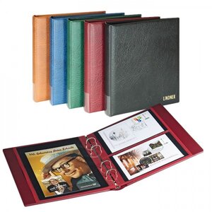 Album Rondo Compact (1400), excl. bladen en zonder cassette - Wijnrood - 4 Rings - Afm: 235 x 270 x 40 mm