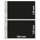 Insert sheets, Black 2-sided use - 2 compartments horizontal - Rondo - 4 Rings - Pocket dim: 185x120 mm. ■ per 10 pieces