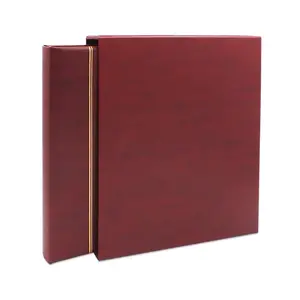 Album Favorit (Skai), excl. feuilles et sans boite de protection - Rouge bourgogne - 14 Anneaux - Dim: 305 x 315 x 50 mm