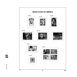 Supplément année: 2024 - États-Unis - type: DeLuxe - feuilles pour Album de base, N°: 324-330, B88-89 (9 pcs.) - Davo (2 Trous)