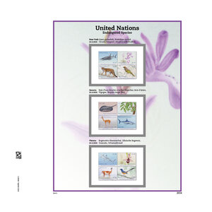 Supplement year: 2024 - U.N.O. Endangered Species - type: DeLuxe - Zwart, N°: 2024 1- (1 pc.) - Davo (2 Holes)