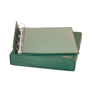 Album ECO (1100), incl. cassette en zonder bladen - Groen - 4 Rings - Afm: 315 x 320 x 65 mm