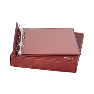Album ECO (1100), incl. boite de protection et sans feuilles - Rouge vin - 4 Anneaux - Dim: 315 x 320 x 65 mm
