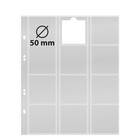 Coin sheets, incl. Backing page (Red) - 12 compartment(s): Ø 50 mm - Multi Collect (12R) - Transparent - 4 Rings ■ per 5 pcs.