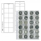 Coin sheets, incl. Backing page (Red) - 24 compartment(s): Ø 34 mm - Multi Collect (24R) - Transparent - 4 Rings ■ per 5 pcs.