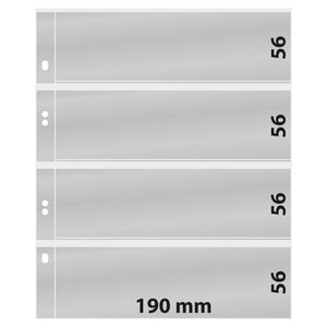 Feuilles de pochettes - 4 compartiment(s): 190 x 56 mm - Multi Collect (1324) - Transparent - 4 Anneaux