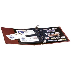 Album Uniplate (Luxus), excl. bladen en zonder cassette - Wijnrood - 3 Rings - Afm: 270 x 295 x 65 mm
