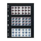 Einsteckblätter - 3 er Einteilung: 197 x 84 mm - Uniplate (073) - Schwarz - 3 Ringe ■ pro 5 Stück