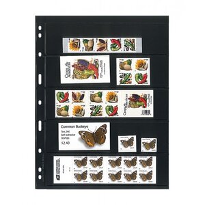 Einsteckblätter - 5 er Einteilung: 197 x 48 mm - Uniplate (075) - Schwarz - 3 Ringe