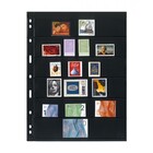 Insteekbladen - 6 vaks indeling: 197 x 39 mm - Uniplate (076) - Zwart - 3 Rings ■ per 5 stuks