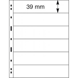 Insteekbladen - 6 vaks indeling: 197 x 39 mm - Uniplate (076) -  - Zwart - 3 Rings