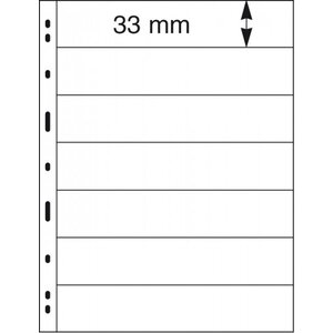 Einsteckblätter - 7 er Einteilung: 197 x 33 mm - Uniplate (077) - Schwarz - 3 Ringe