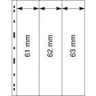 Insert sheets - 3 compartment(s): 62 x 258 mm - Uniplate (083) - Transparent - 3 Rings ■ per 5 pcs.