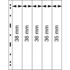 Insteekbladen - 5 vaks indeling: 36/38 x 258 mm - Uniplate (085) - Transparant - 3 Rings ■ per 5 stuks