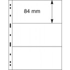 Insert sheets - 3 compartment(s): 197 x 84 mm - Uniplate (093) - Transparent - 3 Rings ■ per 5 pcs.