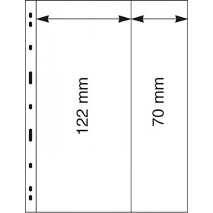 Insert sheets - 2 compartment(s): 70/122 x 258 mm - Uniplate (062) - Black - 3 Rings