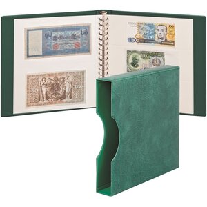 Album Regular (1104), incl. 20 Crystal Clear sheets (10 x 830, 10 x 831) and slipcase - Green - 18 Rings - Dim: 305 x 317 x 50 mm