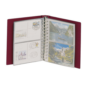 Album Classic (1103Y), inkl. 20 Klarsicht Blätter (811) - Weinrot - 13 Ringe - Abm: 200 x 235 x 40 mm