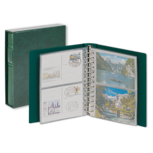 Album Classic (1103Y), incl. 20 Transp. bladen (811) en cassette - Groen - 13 Rings - Afm: 200 x 235 x 40