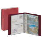 Album Classic (1103Y), inkl. 20 Klarsicht Blätter (811) und Schutzkassette - Weinrot - 13 Ringe - Abm: 200 x 235 x 40 mm ■ pro Satz