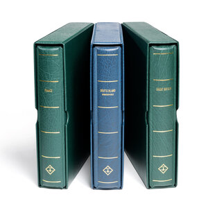 Album - Allemagne - type Perfect DP - incl. boite de protection et sans feuilles - Bleu - Leuchtturm (barre rotative)