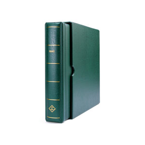 Album -   France, Période 1995-2004 - Partie 15-95/04 - type Perfect DP - feuilles et boite de protection - Vert - Leuchtturm (barre rotative)