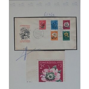 NVPH - E    9, Ersttagsbriefe (Niederlande), Ausgegeben im Jahr:  1952, Leer (UA) - Plattenfehler 583.PM.2 - Attest - Offene Klappe (OF)