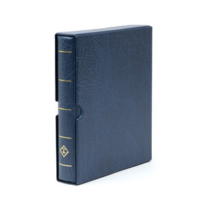 Album Optima (F), incl. slipcase and without sheets - Blue - 4 Rings - Dim: 240 x 270 x 40 mm