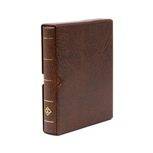 Album Optima (F), incl. slipcase and without sheets - Brown - 4 Rings - Dim: 240 x 270 x 40 mm