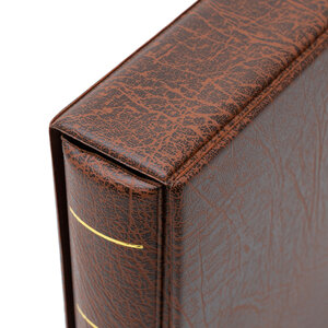 Album Optima (F), incl. boite de protection et sans feuilles - Marron - 4 Anneaux - Dim: 240 x 270 x 40 mm