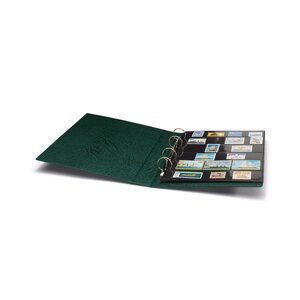 Album Optima (F), incl. cassette en zonder bladen - Groen - 4 Rings - Afm: 240 x 270 x 40 mm