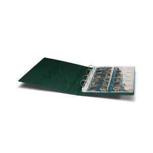 Album Optima (F), incl. cassette en zonder bladen - Groen - 4 Rings - Afm: 240 x 270 x 40 mm