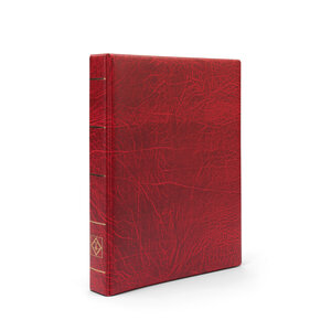 Album Optima (F), incl. cassette en zonder bladen - Rood - 4 Rings - Afm: 240 x 270 x 40 mm